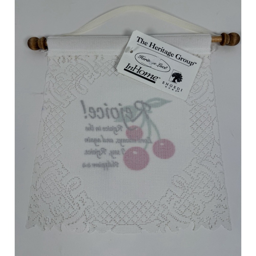 Religious Decorative Lace Wall Hanging Cherries Heritage Lace NWT! Philippians 4 - Picture 5 of 7